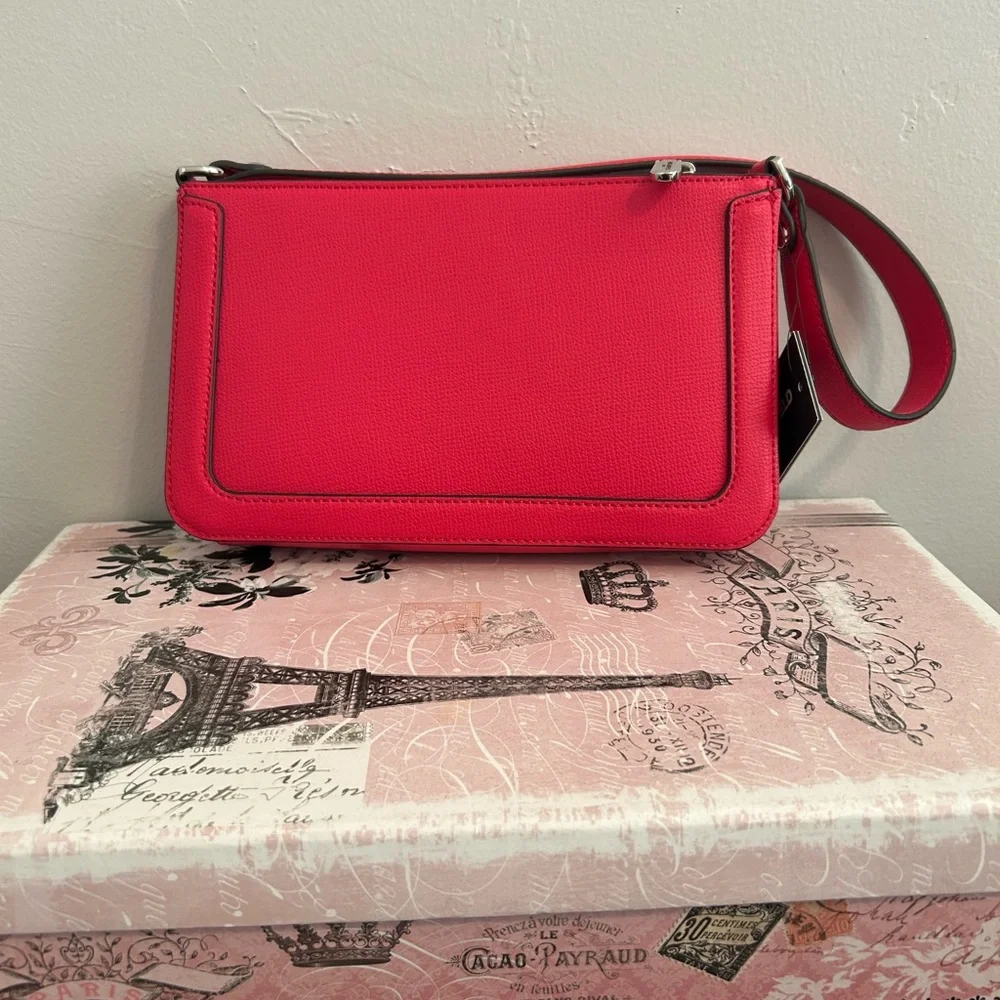NWT Karl Lagerfeld Paris Maybelle Fuchsia Leather Crossbody Bag – Paris Charms - Picture 2 of 9